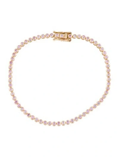 Pre-owned Jewelmak 14k 1.81ctw Sapphire Tennis Bracelet, 6.75" In Multi