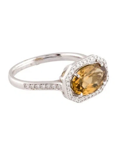 Pre-owned Jewelmak 14k 1.85ct Quartz & Diamond Cocktail Ring In Multi