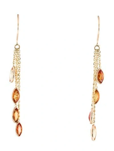 Pre-owned Jewelmak 14k 1.92ctw Sapphire Drop Earrings In Multi