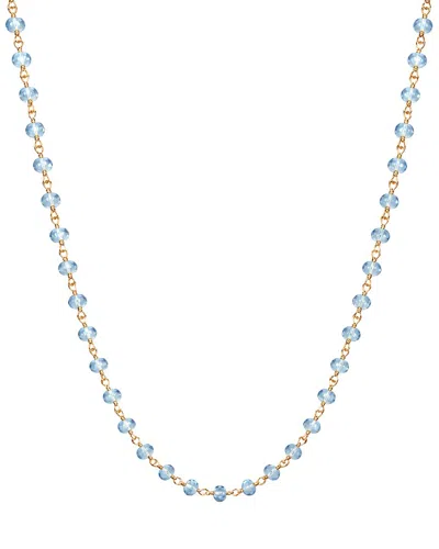 Jewelmak 14k 20.00 Ct. Tw. Swizz Blue Topaz Necklace In Gold