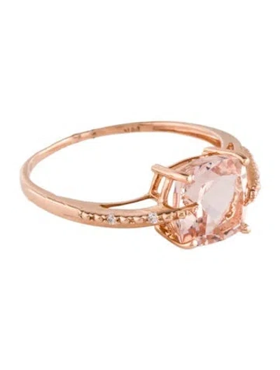 Pre-owned Jewelmak 14k 2.03ct Morganite & Diamond Cocktail Ring In Multi