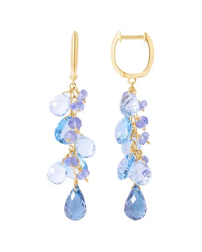 Jewelmak 14k 23.00 Ct. Tw. Gemstone Earrings In Blue