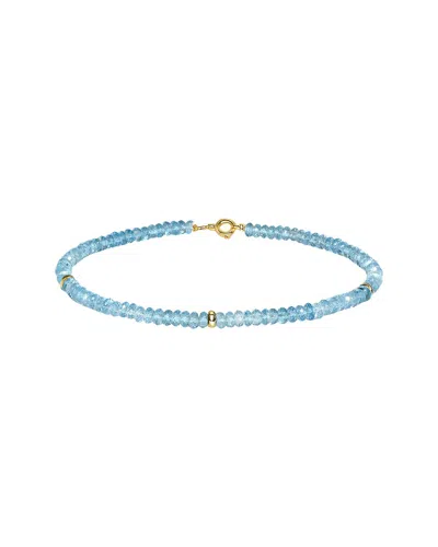 Jewelmak 14k 23.00 Ct. Tw. Swizz Blue Topaz Bracelet