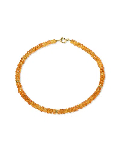 Jewelmak 14k 28.00 Ct. Tw. Orange Sapphire Bracelet In Gold