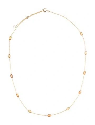 Pre-owned Jewelmak 14k 2.86ctw Sapphire Station Necklace, 18" In Multi