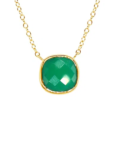 Jewelmak 14k 3.30 Ct. Tw. Green Onyx Necklace