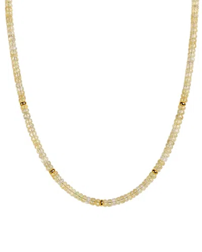 Jewelmak 14k 33.00 Ct. Tw. Ethiopian Opal Necklace In Yellow