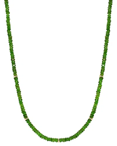 Jewelmak 14k 39.00 Ct. Tw. Chrome Diopside Necklace In Green