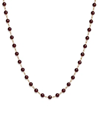 Jewelmak 14k 39.00 Ct. Tw. Garnet Necklace In Brown