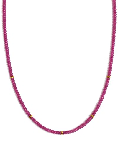 Jewelmak 14k 40.00 Ct. Tw. Pink Sapphire Necklace