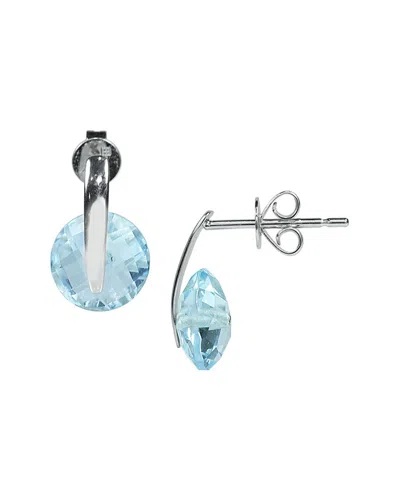 Jewelmak 14k 4.30 Ct. Tw. Blue Topaz Earrings