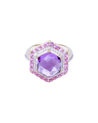 Jewelmak 14k 4.87 Ct. Tw. Diamond & Gemstone Ring In Purple