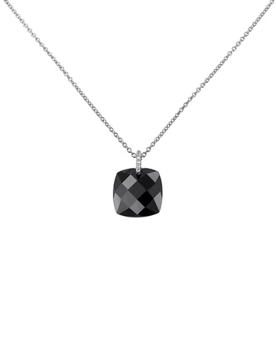 Jewelmak 14k 5.43 Ct. Tw. Diamond & Black Onyx Pendant Necklace