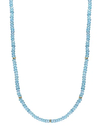 Jewelmak 14k 65.00 Ct. Tw. Swizz Blue Topaz Necklace