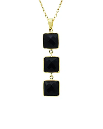 Jewelmak 14k 7.20 Ct. Tw. Black Onyx Pendant Necklace