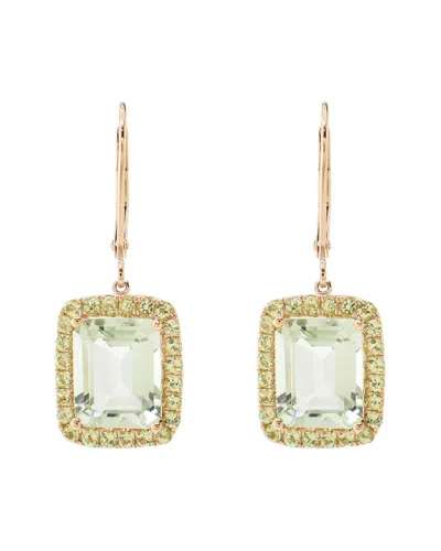 Jewelmak 14k 7.20 Ct. Tw. Gemstone Dangle Earrings In Gold