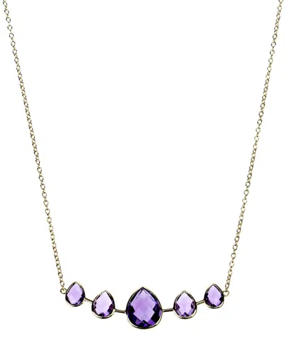 Jewelmak 14k 7.50 Ct. Tw. Amethyst Necklace In Purple