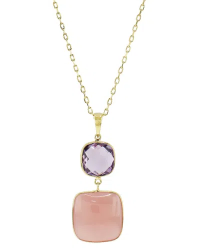 Jewelmak 14k 8.32 Ct. Tw. Gemstone Pendant Necklace In Pink