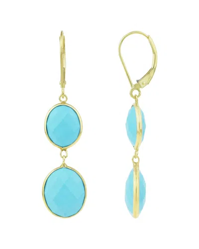 Jewelmak 14k 9.98 Ct. Tw. Turquoise Earrings In Blue
