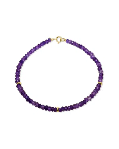 Jewelmak 14k African Amethyst Bracelet In Blue