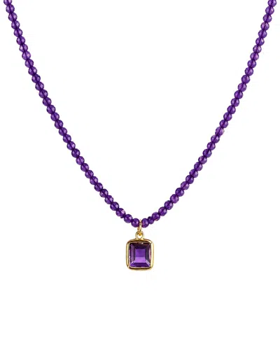 Jewelmak 14k African Amethyst Necklace In Purple