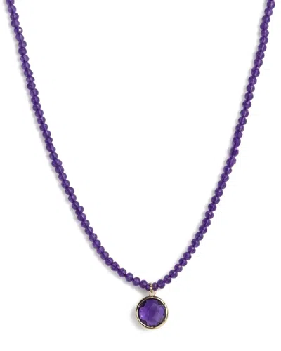Jewelmak 14k African Amethyst Necklace In Purple
