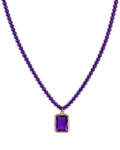 Jewelmak 14k African Amethyst Necklace In Purple