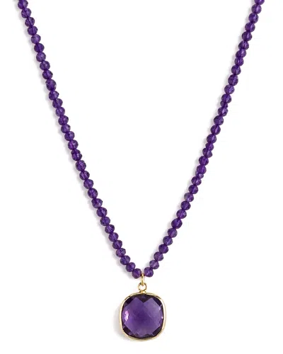 Jewelmak 14k African Amethyst Necklace In Purple