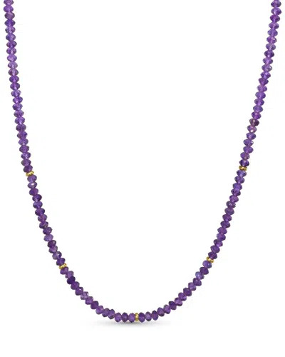 Jewelmak 14k African Amethyst Necklace In Purple