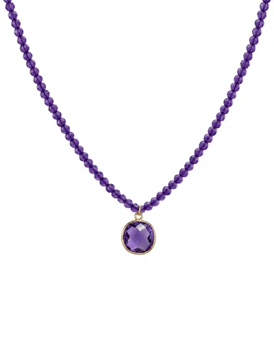 Jewelmak 14k African Amethyst Necklace In Purple