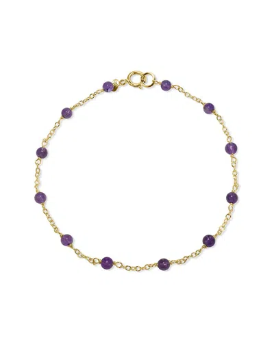 Jewelmak 14k Amethyst Bracelet In Gold