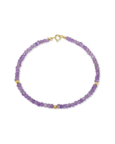 Jewelmak 14k Amethyst Bracelet In Black