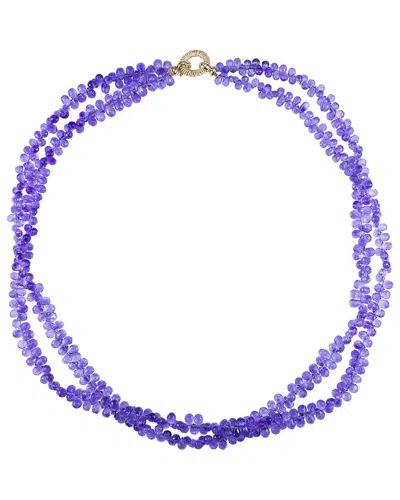 Jewelmak 14k Amethyst Necklace In Purple