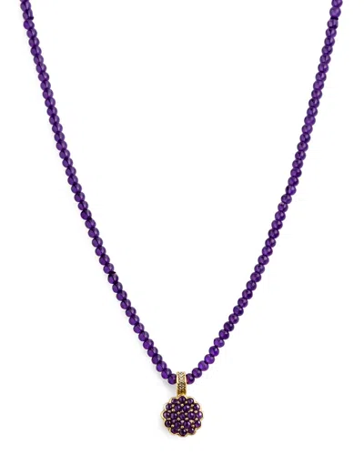 Jewelmak 14k Amethyst Necklace In Purple