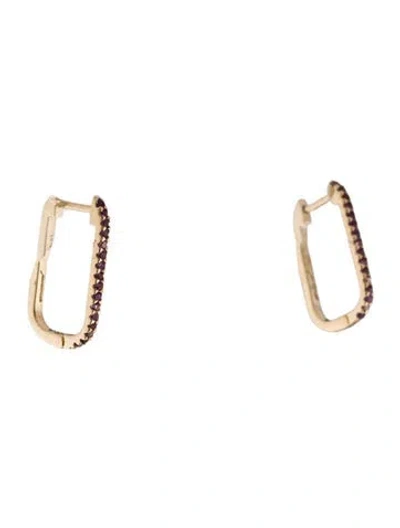 Pre-owned Jewelmak 14k Amethyst U-hoop Earrings In Multi