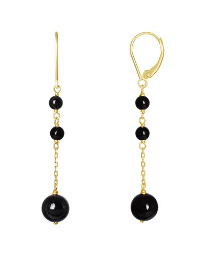 Jewelmak 14k Black Onyx Dangle Earrings