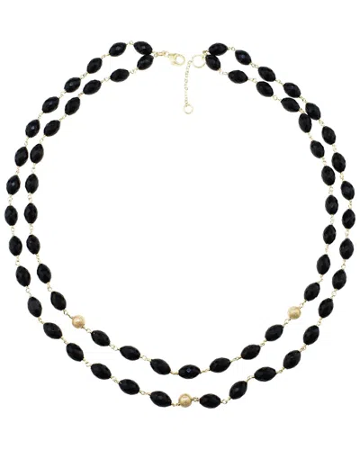 Jewelmak 14k Black Onyx Layered Necklace