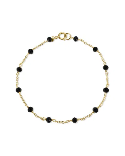 Jewelmak 14k Black Spinel Bracelet In Gold