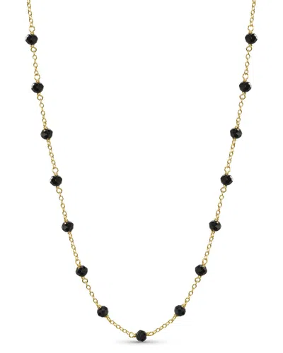 Jewelmak 14k Black Spinel Necklace In Gold