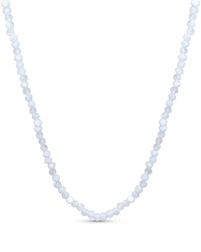 Jewelmak 14k Blue Chalcedony Necklace