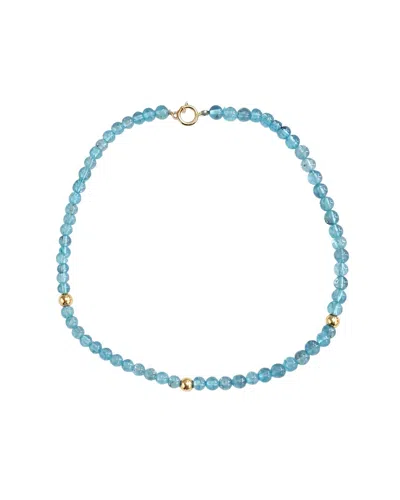 Jewelmak 14k Blue Topaz Bracelet In Gold