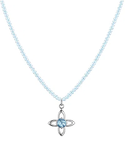 Jewelmak 14k Blue Topaz Necklace