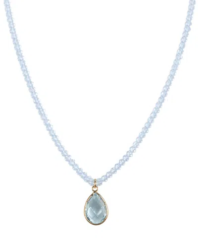 Jewelmak 14k Blue Topaz Necklace