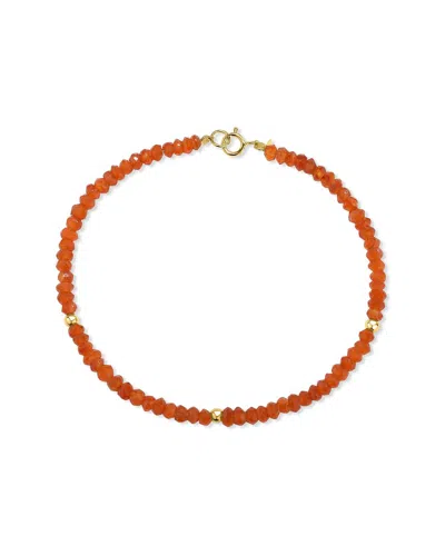 Jewelmak 14k Carnelian Bracelet In Orange