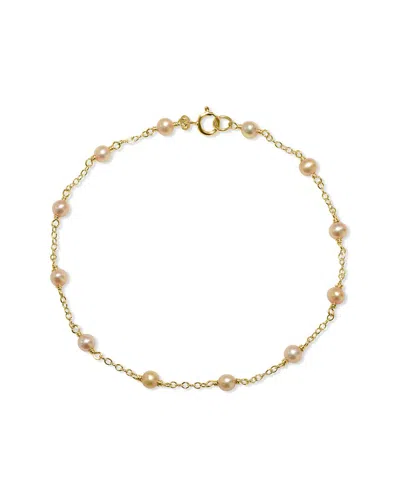 Jewelmak 14k Champagne Pearl & Pearl Bracelet In Gold