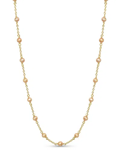 Jewelmak 14k Champagne Pearl & Pearl Necklace In Gold