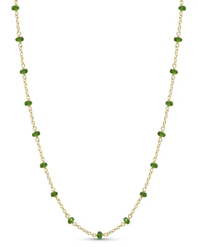 Jewelmak 14k Chrome Diopside Necklace In Gold
