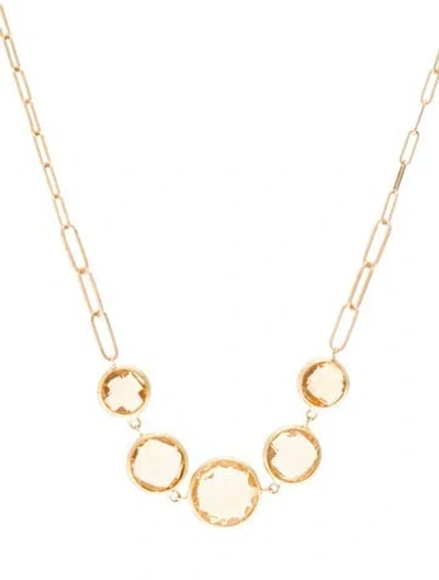 Pre-owned Jewelmak 14k Citrine Collar Necklace, 18" In Multi