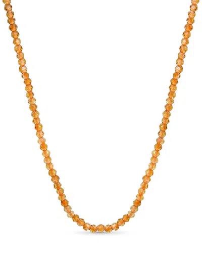 Jewelmak 14k Citrine Necklace In Orange