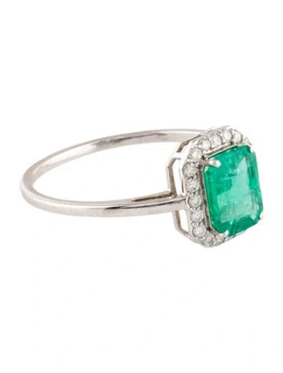 Pre-owned Jewelmak 14k Emerald & Diamond Cocktail Ring In Multi